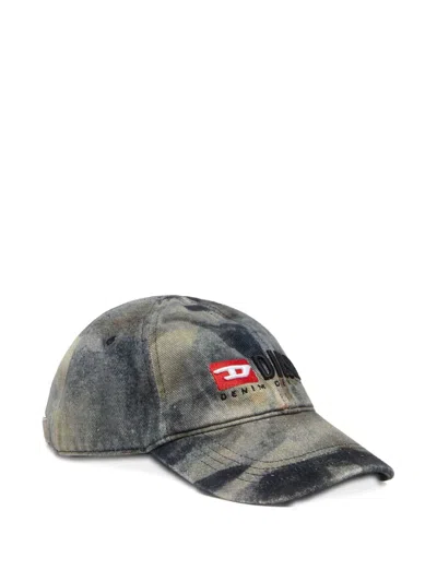 Diesel Camouflage-print Baseball Cap In Gray