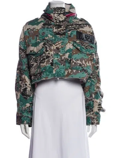 Pre-owned Diesel Camouflage Print Denim Jacket In Green