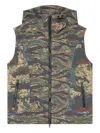 Diesel Hooded Vest With Mixed Camo Prints