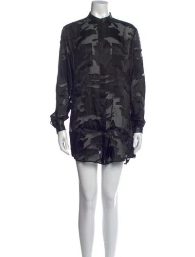 Pre-owned Diesel Camouflage Print Mini Dress In Black