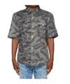 Diesel Curm-cmf Shirt  Military Green Camouflage Mix Shirt With Breast Pocket In Gray