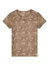 Diesel Camouflage Print T-shirt In Brown
