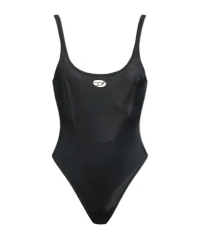 Diesel Camouflage Sleeveless Swimsuit In Black