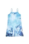 Diesel Abito Con Grafica Allover Camouflower In Blue