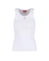 Diesel T-anky-d Ribbed Tank Top In White