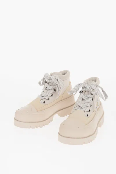 Diesel Canvas D-hiko Bt X Hiking Boots With Tank Sole In Grey