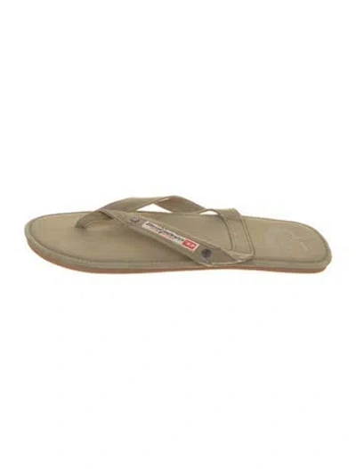 Pre-owned Diesel Canvas Flip Flops In Neutral