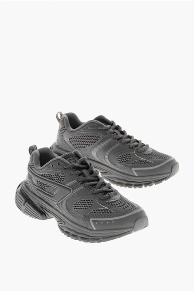 Diesel Canvas Serendipity Low-top Sneakers With Perforated Inserts In Gray