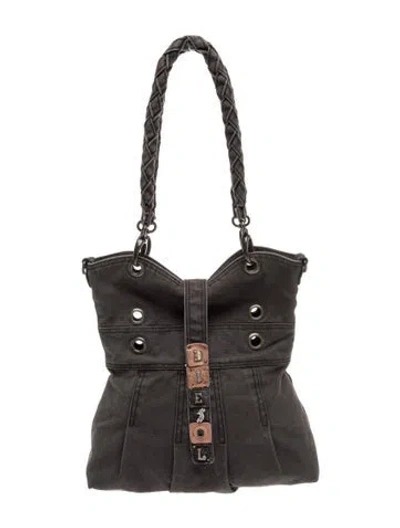 Pre-owned Diesel Canvas Shoulder Bag In Gray