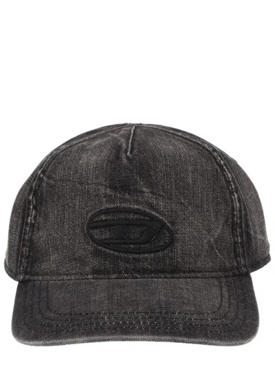 Diesel Multicolour Cotton Hat In Black