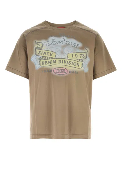 Diesel Cappuccino Cotton T-forb T-shirt In Brown