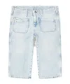 Diesel Capri Shorts In Herringbone Denim In White