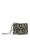 Diesel Card Holder In Argyle Quilted Denim In Multi