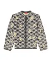 Diesel Devoré-houndstooth-jacquard Cardigan In Gray