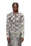 Diesel Cardigan In Devoré Houndstooth Jacquard In White