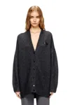Diesel Cardigan In Wool And Alpaca Blend In Black