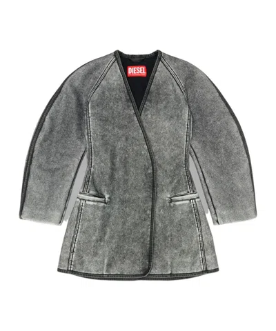 Diesel Cardigan Jacket With Cocoon Sleeves In Multi