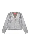 Diesel Cardigan Misto Lana Con Stampa Mylar In Gray