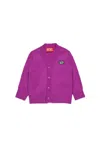 Diesel Wool And Cashmere Blend Cardigan With Oval D Patch In Purple