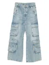Diesel Utility Cargo Jeans Multiple Pockets In Blue