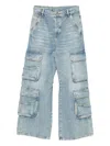 Diesel Utility Cargo Jeans Multiple Pockets In Blue
