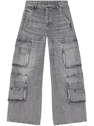Diesel Cargo Denim Jeans In Grey