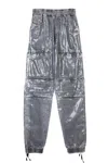 Diesel Cargo Jeans With Reflective Finish And Utility Pockets In Gray