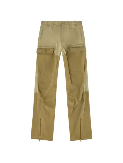 Diesel Cargo Pants In Cotton And Nylon In Green