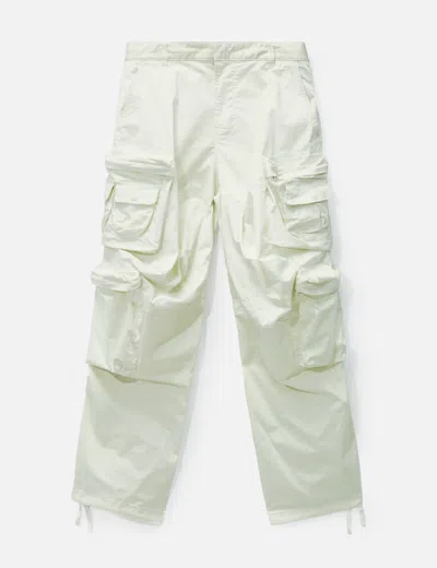 Diesel Cargo Pants In Stretch Cotton Satin In White