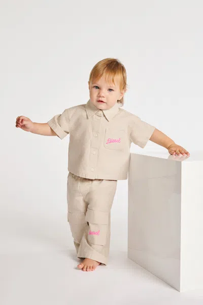 Diesel Kids' Cargo Pants With Logo In Neutral