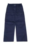 Diesel Cargo-pockets Cotton Trousers In Blue