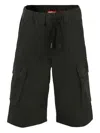 Diesel Cargo-pocket Drawstring Shorts In Black