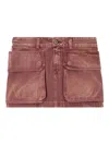 Diesel Cargo-pockets Mini Straight Skirt In Pink