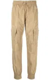 Diesel Cargo Trousers With Elastic Waistband And Functional Pockets In Brown