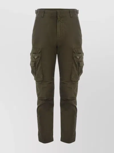 Diesel Cargo Trousers With Side And Back Pockets In Green