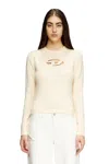 Diesel Cashmere-blend Jumper With Cut-out Logo In Beige