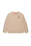 Diesel Cashmere-blend Plain Knitted Pullover In Beige
