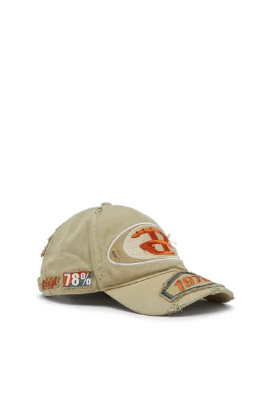 Diesel Baseball Cap With Embroidered Patches In Green