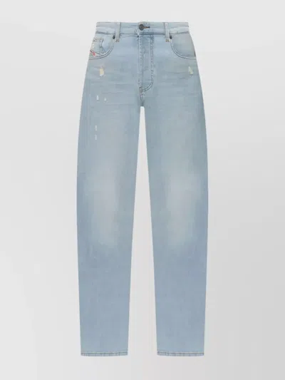Diesel Casual Five-pocket Trousers Featuring Belt Loops In Blue
