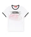 Diesel White Cotton T-shirt With Print And Contrasting Edges In White