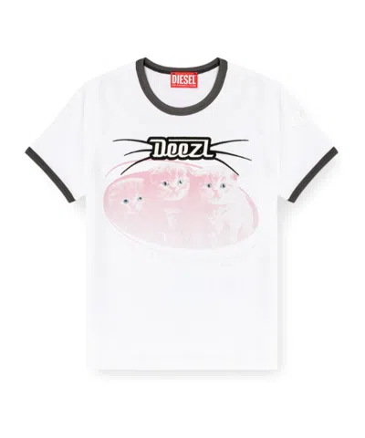 DIESEL CAT-GRAPHIC COTTON T-SHIRT
