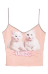 Diesel ® Cat Print Crop Camisole In Orange