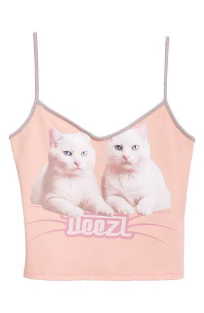 Diesel ® Cat Print Crop Camisole In Orange