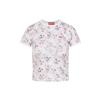 DIESEL DIESEL CAT-PRINT T-SHIRT WITH SHORT SLEEVES THROUGHOUT