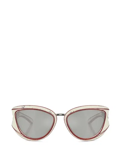Diesel Cat-eye Frame Sunglasses In White