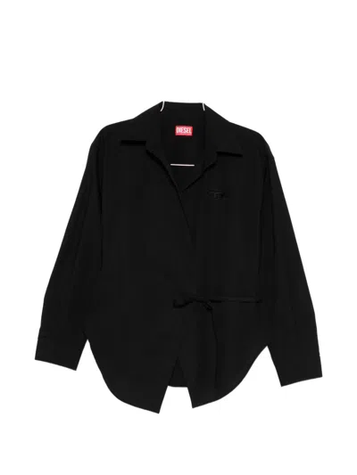 Diesel C-delphi Cotton Shirt In Black