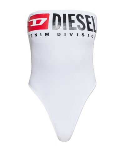 Diesel Cecilia-d-core Logo Band Swimsuit In White