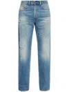 Diesel Cerulean Blue Ripped Jeans With Classic Five-pocket Design