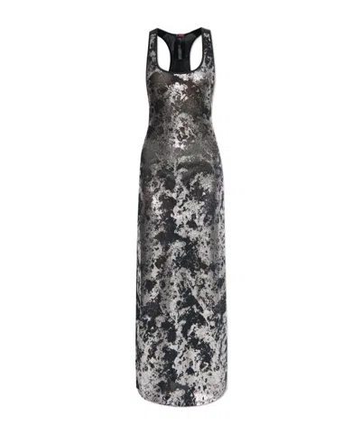 Diesel C-finishnet Maxi Dress In Gray