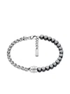 Diesel Chain Beaded Bracelet In Brown